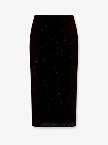 Mohair blend skirt with elastic waistband and all-over sequins - NUDE - gender_Woman