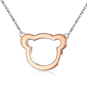 小熊項鍊．白鋼．玫瑰金．簡愛系列