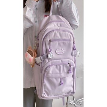 潮 新款少女校園休閑百搭雙肩包初中生高中學生書包女大容量背包