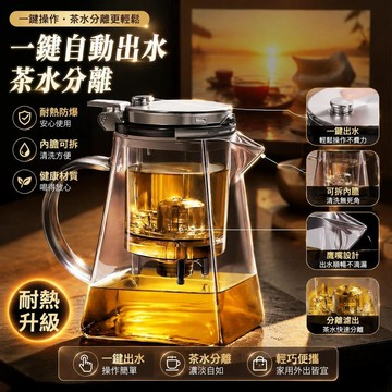 飄逸杯玻璃泡茶壺 茶水分離式泡茶杯 加厚耐熱 玻璃茶具套裝 家用泡茶器具 2025新款 茶壺泡茶組 辦公室泡茶杯