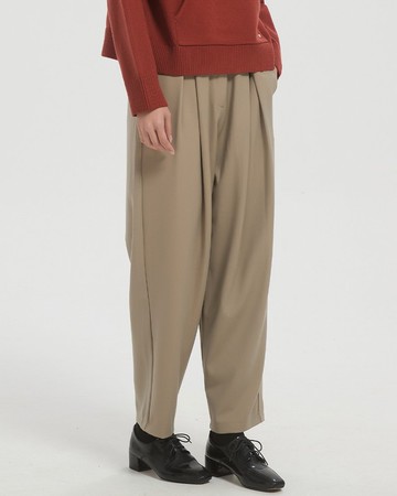 witharch軟料西裝褲-卡其