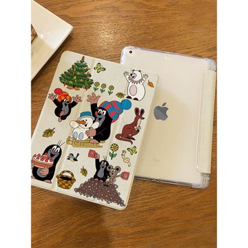 適用于ipad保護套mini6帶筆槽air5/4/3平板殼pro11卡通動物2022硅膠10.9寸氣囊防摔ipad10/9十代透明2021三折