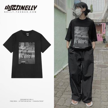 夏季短袖男t恤ins潮牌美式嘻哈大碼潮流百搭寬松2025新款純棉半袖