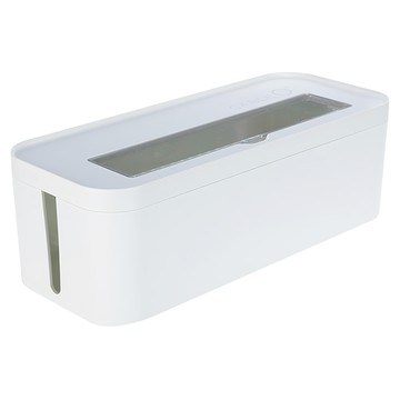 litem. 里特 電線收納盒  底部簍空設計  雙側開孔設計  透明蓋  象牙白  1個