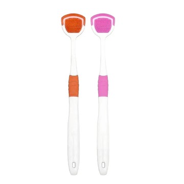 AHOYE 軟膠抗菌舌苔刷2件組 溫和清潔  10g  1組