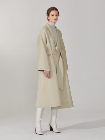 Cashmere Blend Handmade Coat_Cream