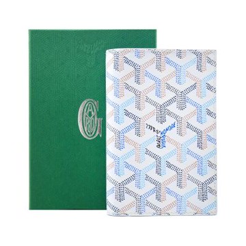 GOYARD GRENELLE 塗料帆布護照夾-極地藍