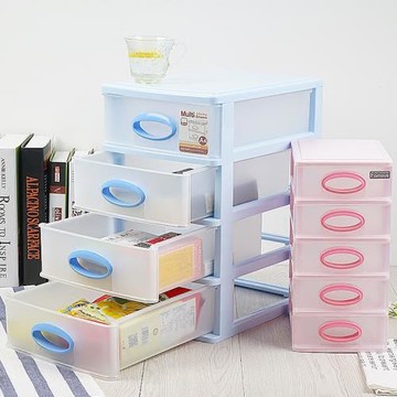 辦公室桌面收納盒多層透明塑料抽屜式小儲物盒書桌文具桌上置物架