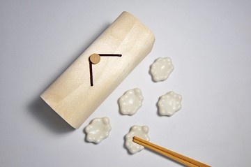 絕版陶瓷手作擺件組含盒 筷架茶枕茶置茶針架擱置架筆擱 白雲5入