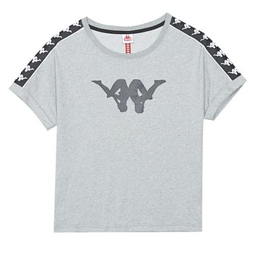 KAPPA義大利 舒適時尚 女短袖針織圓領T恤 灰麻花 32191VWWPP