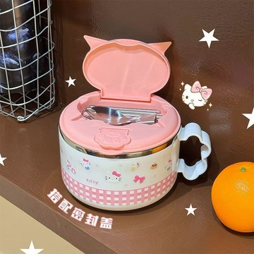 304不鏽鋼 密封蓋大號飯盒 帶把瀝水泡麪碗 學生宿舍上班食堂饭盒