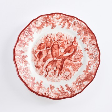 台灣 Vitamin M for Living 謎林奇遇 23公分 緋紅 餐盤 鸚哥