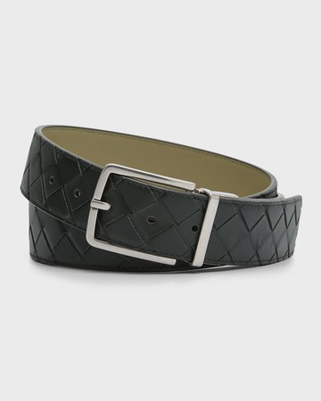 Men's Reversible Intrecciato Leather Belt