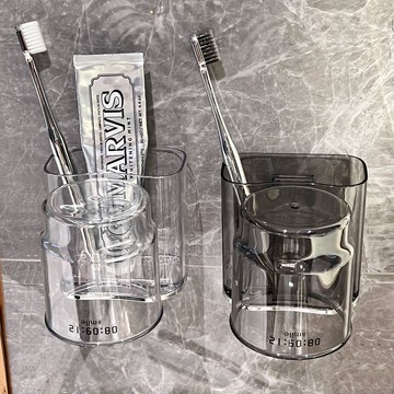 掛鉤 置物架 毛巾架 收納架輕奢牙杯牙刷置物架情侶漱口杯電動牙刷架掛墻式洗漱杯刷牙杯牙缸