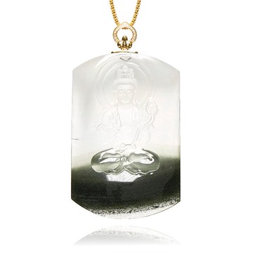 【正佳珠寶】綠幽靈 超頂級聚寶盆 大勢至菩薩 59.8g 綠幽靈觀音