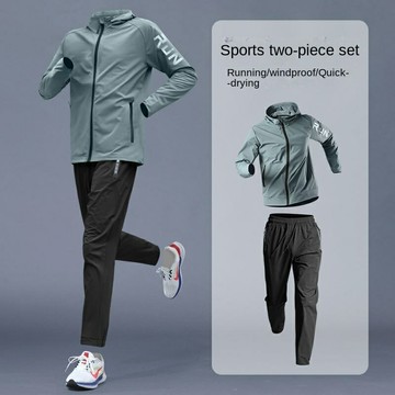 服套裝衣服連帽長袖服衣褲男女兩件套裝速乾透氣吸濕排汗跑步鍛煉訓練馬拉松團體服高中服