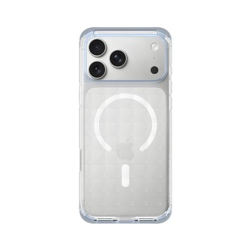 iPhone 17 Pro Max ClearX (MagSafe 兼容) 冰透藍 - Textured Glass: Luminous Sculpture 玻璃紋理系列：光映雕塑 - 格紋玻璃