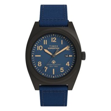 TIMEX 天美時 遠征系列  39毫米 簡潔錶盤 夜光指針 環保織物錶帶腕錶(藍 TXTW2Y18200)