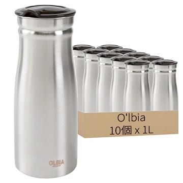 OLBIA 不鏽鋼水瓶 12148 10件組  銀  1L  10個