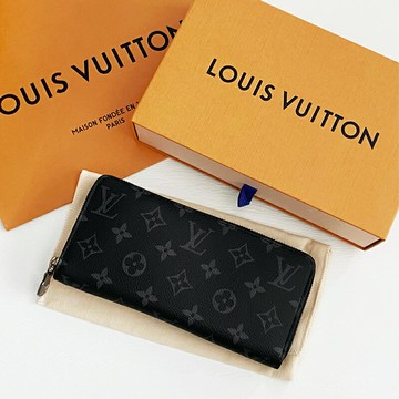 美國百分百【全新真品】Louis Vuitton 皮夾 長夾 專櫃精品 LV 錢包 LOGO 印花滿版 黑色 CW47