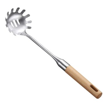 日式木柄304不鏽鋼撈麵杓  34.5cm  1支