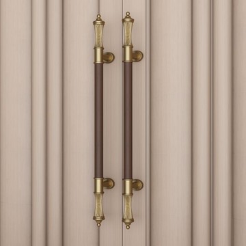 免運 開立發票 【電鍍拉絲工藝】歐式實木門拉手美式極簡玻璃對開門把手中式酒店包廂推拉門把手