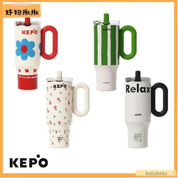 台灣直售🛒 吸管杯 辦公室水杯 可愛吸管杯 KEPO陶瓷內膽保溫杯 2024大容量水壺 316L不鏽鋼大麥克咖啡杯 車
