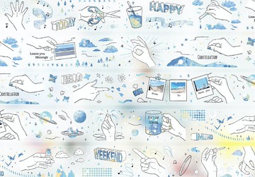 藍調氣象 PET 紙膠帶 台灣自己印 10米卷