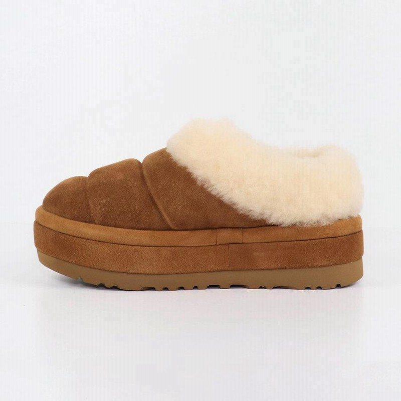 UGG Tazzlita スリッポン ブラウン 厚底 ブーツ ファー UGG - アグ UGG スリッポン ファー 厚底 TAZZLITA ムートンシューズ