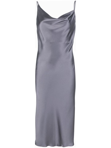 Blanca Vita - drapped satin-finish dress - women - Polyester/Elastane - 38 - Grey