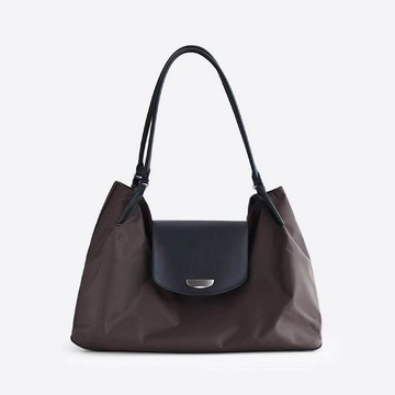 全新大容量真皮拼接托特包 | 防水防污輕量尼龍 | 撞色單肩旅行包