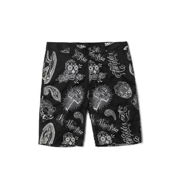 潮牌西海岸匪幫Chicano日系back flame夏日印花寬松休閑短褲男女