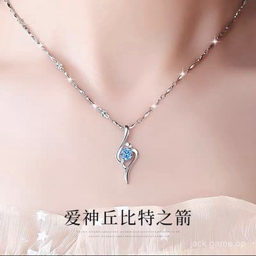 丘比特之箭純銀項鏈女鎖骨鏈送老婆紀念禮物送女友母親節生日禮物