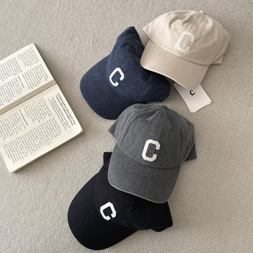 【FJstore】韓國代購 COVERNAT 貼布繡C水洗款 絨毛大Ｃ 棒球帽 老帽