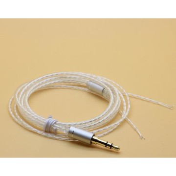 DIY 3.5mm 插頭插針 手機耳機線材 升級發燒  透明鍍銀線