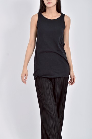 (S) earth music ecology質感棉質無袖背心黑色上衣