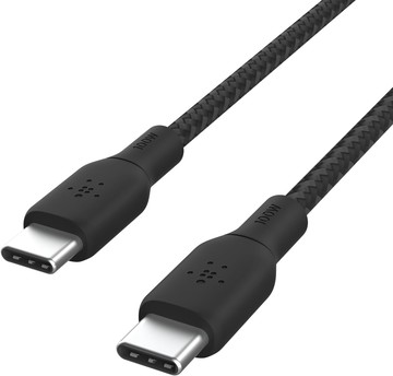 [4美國直購] Belkin USB-C 轉 Type-C 100W 充電線-2M USB-IF認證 編織線 Cable CAB014bt2MBK