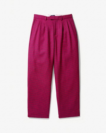 Noah Houndstooth Double-Pleat Trousers Pink/Brown / 36