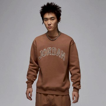 NIKE AS M J ESS HLDY FLC CREW 男長袖上衣 棕-FV7461223