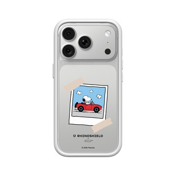 iPhone 18 Pro Mod NX -邊框背蓋組合 (相機按鈕) 白 - 史努比 Snoopy - 拍立得-一起去兜風