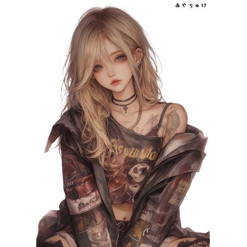 【10月新作5】07-094-0087 人物貼紙 輕龐克女孩