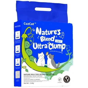 豆腐砂 【6入組】CuzCat 卡滋貓-天然豆腐混合貓砂 (三合一極速凝結配方) 2.4kg