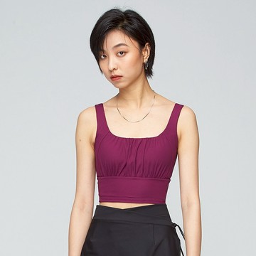 Ultracool-涼感抽皺Bra背心(女)-霓虹紫