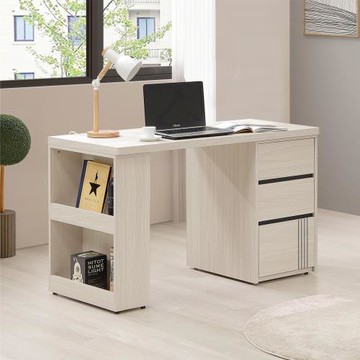 【Homelike】 喜家居4尺三抽書桌(2542)