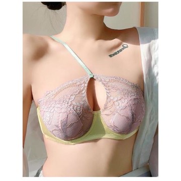 掛脖內衣女大胸顯小胸套裝聚攏法式文胸薄款美背2024新款爆款鋼圈