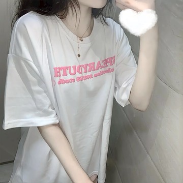 正肩短袖t恤女夏季年新款超火設計感小眾寬松甜辣風上衣