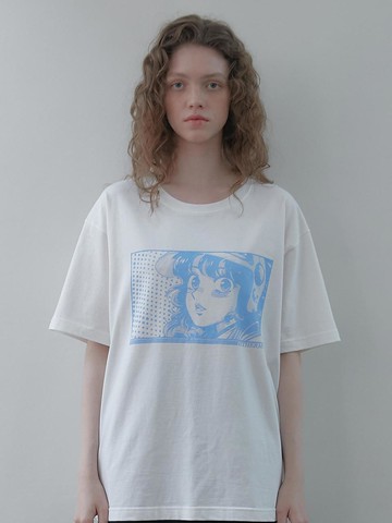Heather Sequence T-shirt_White Blue