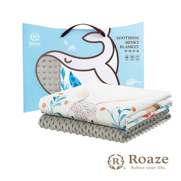 【安琪兒婦嬰百貨】台灣 柔仕Roaze 舒眠豆毯(厚款)|防風毯|冷氣毯|彌月禮盒|禮盒(7款可選)