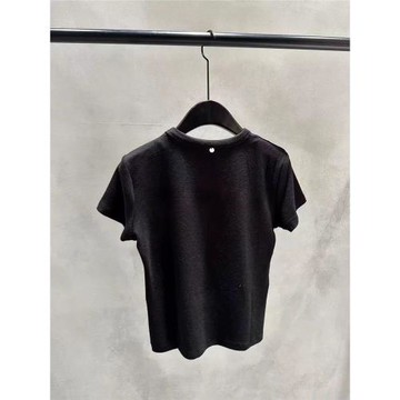 tug韓國東大門代女2025春夏洋氣百搭圓領凈版正肩打底短袖T恤+