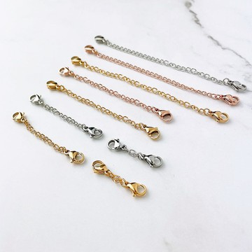 【SK飾品】手鍊變腳鍊 延長鏈 鈦鋼加長鍊 銀色/金色/玫瑰金色 多尺寸【840954】尾鏈配件/手鍊加長鍊/項鍊加長鏈